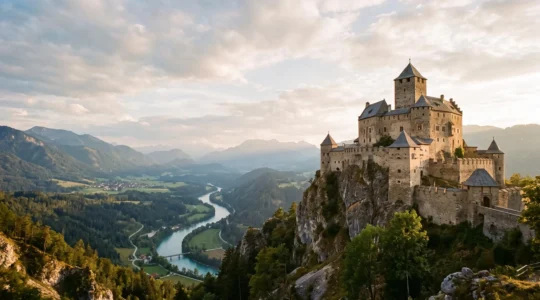 Château fort médiéval drômois perché sur un éperon rocheux surplombant une vallée, symbole de la stratégie défensive face aux invasions